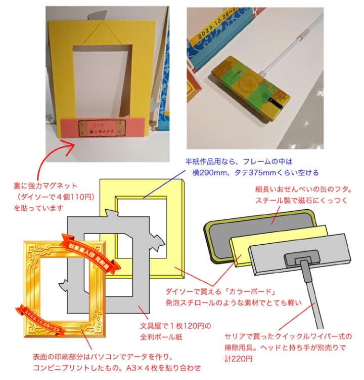 群象書人団見附展＆写真撮影用フレームの作り方新潟県見附市土屋彩明長谷川陽幸書道教室習字ギャラリーみつけ堀天鶴一字書全書芸