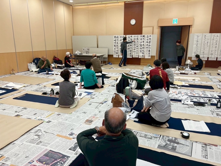 全日本書芸文化院全書芸山口防府市漢字かな書道講習会2025十七帖・礼器碑・石山切伊勢集・針切・小林幸子・大久保樹心・山下桐佳・富永鳩山（実行委員長）・眞砂鳩宗