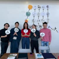 ワークショップ「うちわに書こう」2025六本木・国立新美術館良心書道会中澤良楽